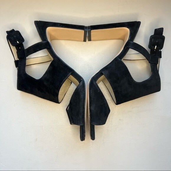 Enzo Angiolini Trudy Black Suede Heeled Sandal Shoes Women’s Size 9.5 - Picture 2 of 13